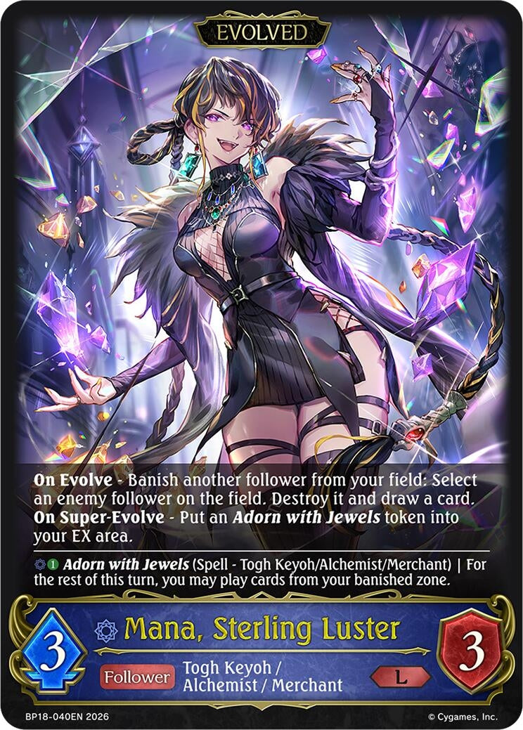 Image for Mana, Sterling Luster (Evolved) (BP18-040EN) (BP18) - Shadowverse: Evolve