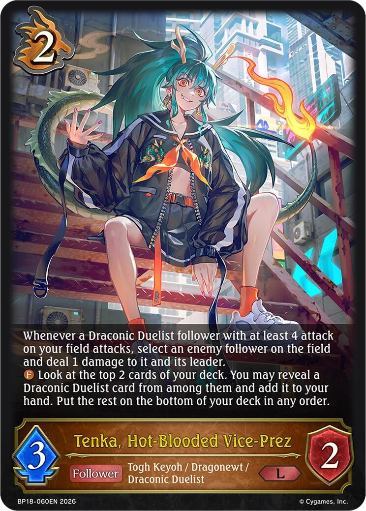 Image for Tenka, Hot-Blooded Vice-Prez (BP18-060EN) (BP18) - Shadowverse: Evolve