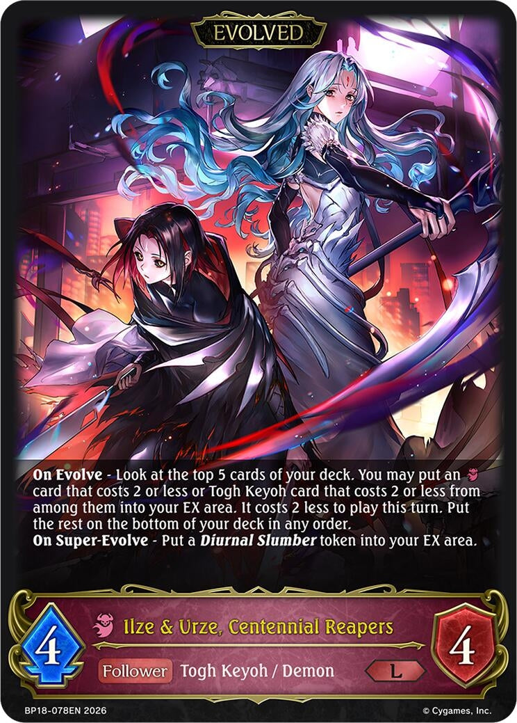 Image for Ilze & Urze, Centennial Reapers (Evolved) (BP18-078EN) (BP18) - Shadowverse: Evolve