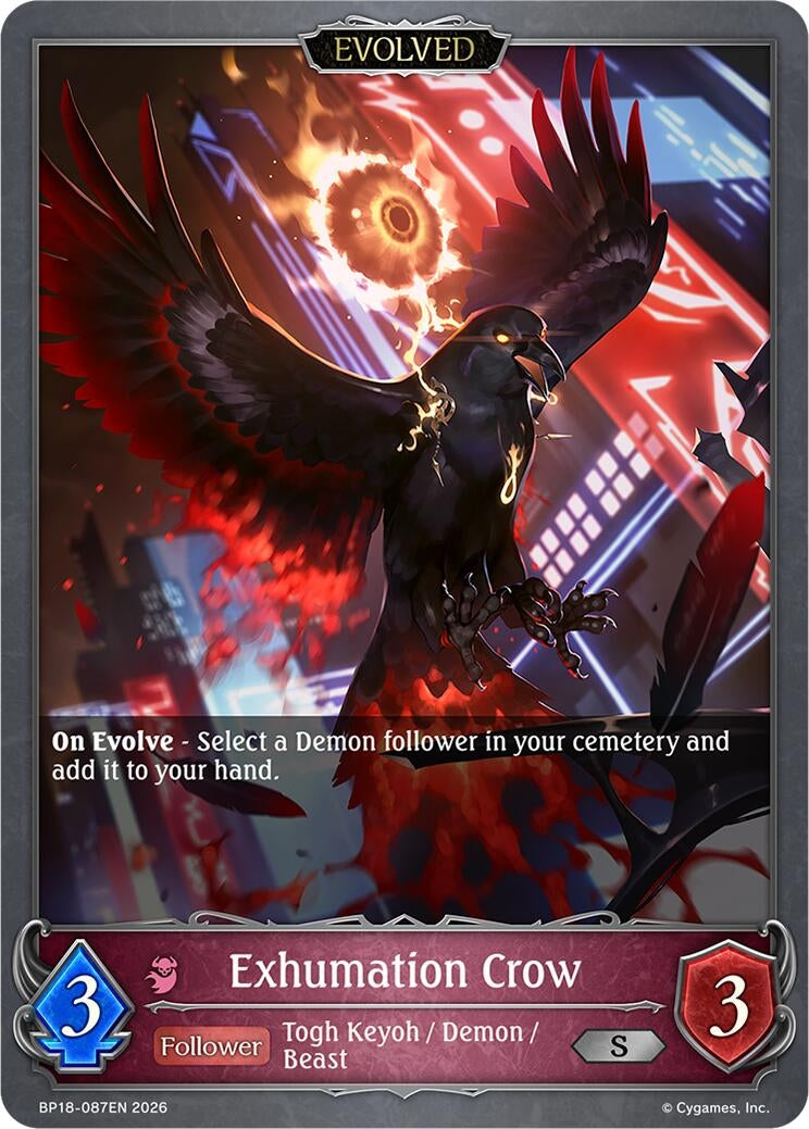 Image for Exhumation Crow (Evolved) (BP18-087EN) (BP18) - Shadowverse: Evolve