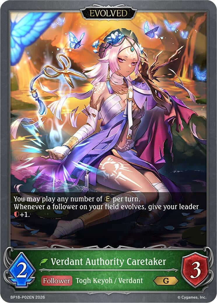 Image for Verdant Authority Caretaker (Evolved) - P02EN (Foil) (BP18-P02EN) (BP18) - Shadowverse: Evolve