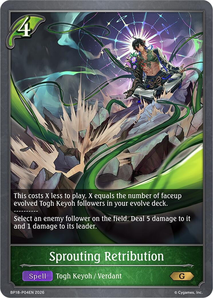 Image for Sprouting Retribution - P04EN (Foil) (BP18-P04EN) (BP18) - Shadowverse: Evolve