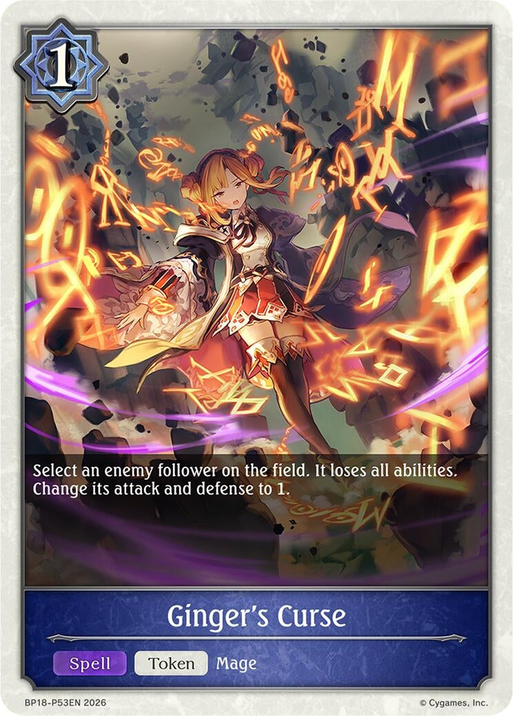Image for Ginger's Curse - P53EN (Foil) (BP18-P53EN) (BP18) - Shadowverse: Evolve