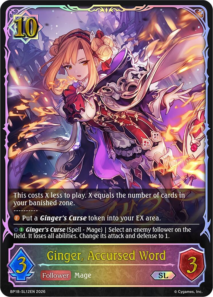 Image for Ginger, Accursed Word (SL) (BP18-SL12EN) (BP18) - Shadowverse: Evolve