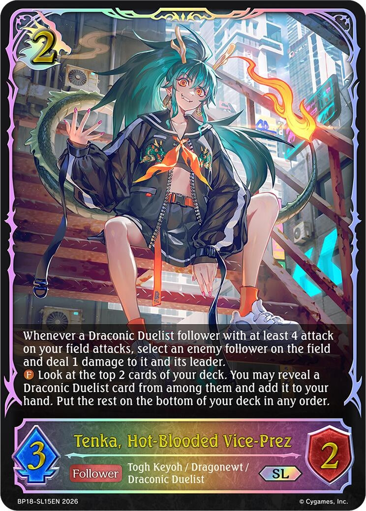 Image for Tenka, Hot-Blooded Vice-Prez (SL) (BP18-SL15EN) (BP18) - Shadowverse: Evolve