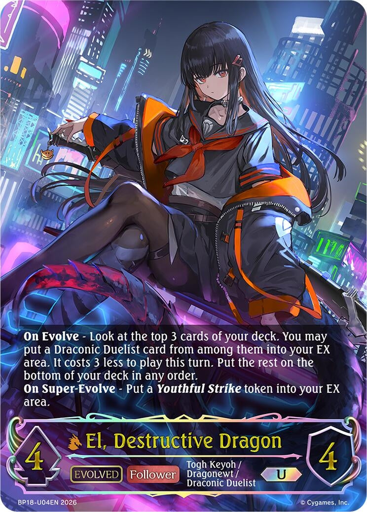 Image for El, Destructive Dragon (Evolved) (U) (BP18-U04EN) (BP18) - Shadowverse: Evolve