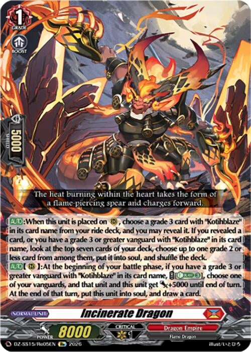 Image for Incinerate Dragon (DZ-SS15/Re05EN) (DZ-SS15) - Cardfight Vanguard