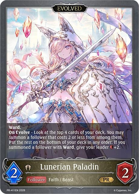 Image for Lunerian Paladin (Evolved) - PR-411EN (PR-411EN) (SVPR) - Shadowverse: Evolve