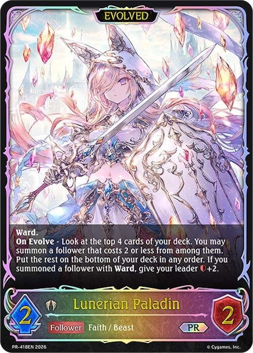 Image for Lunerian Paladin (Evolved) - PR-418EN (PR-418EN) (SVPR) - Shadowverse: Evolve