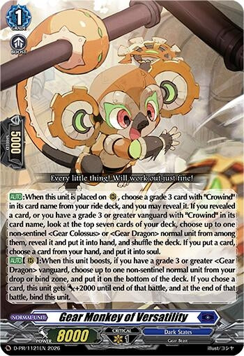 Image for Gear Monkey of Versatility (D-PR/1121EN) (D-PR) - Cardfight Vanguard