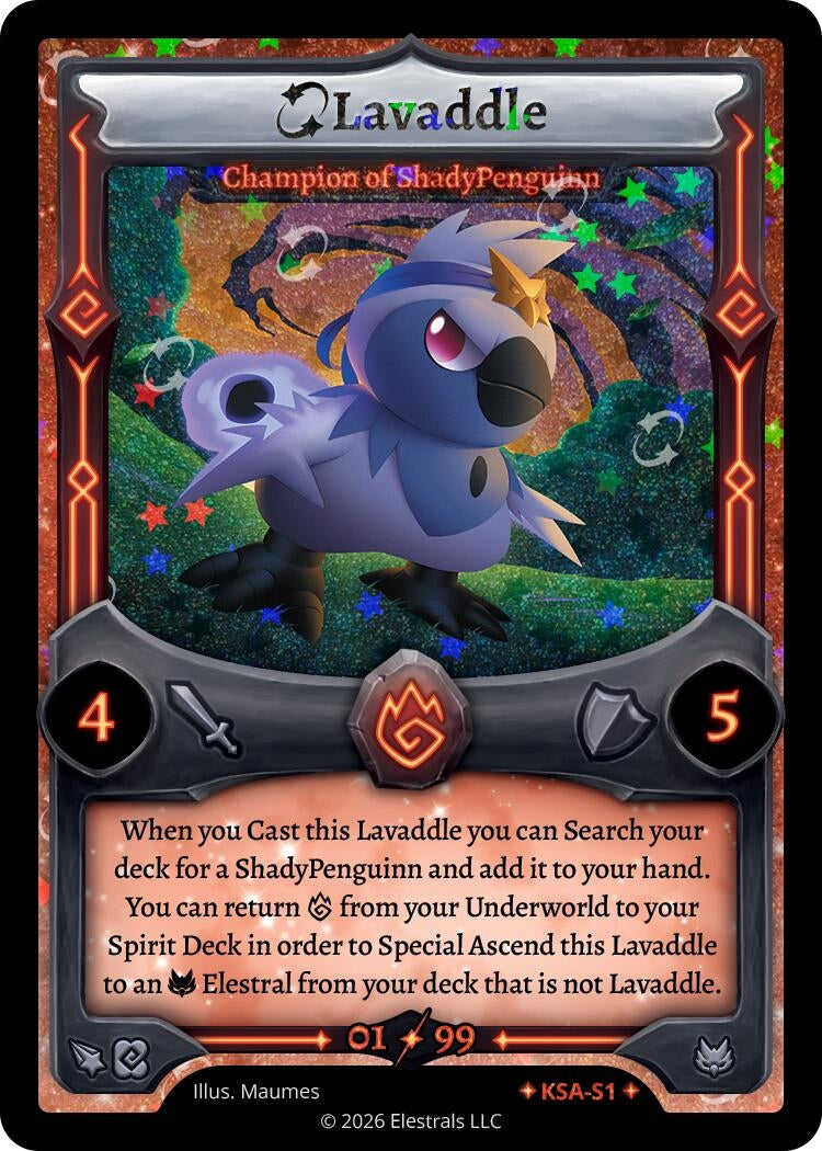 Image for Lavaddle - Champion of ShadyPenguinn (Serialized) (KSA-S1) - Elestrals