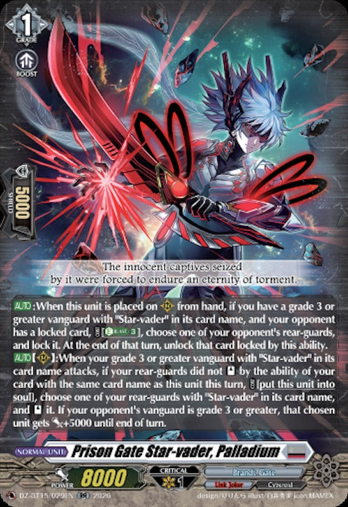Image for Prison Gate Star-vader, Palladium (DZ-BT15/029EN) (DZ-BT15) - Cardfight Vanguard