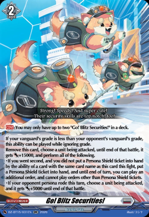 Image for Go! Blitz Securities! (DZ-BT15/031EN) (DZ-BT15) - Cardfight Vanguard