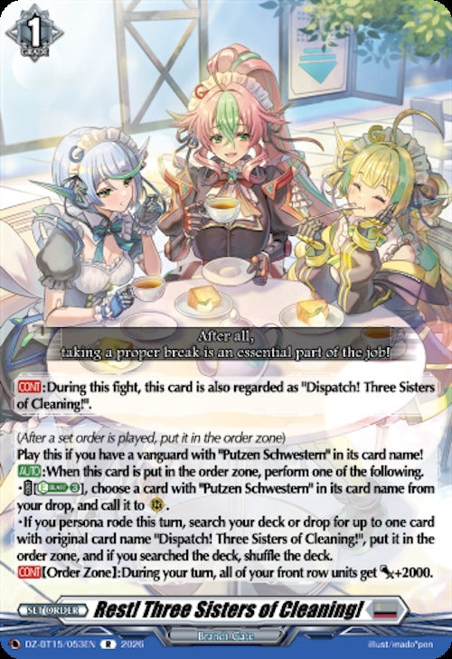 Image for Rest! Three Sisters of Cleaning! (DZ-BT15/053EN) (DZ-BT15) - Cardfight Vanguard