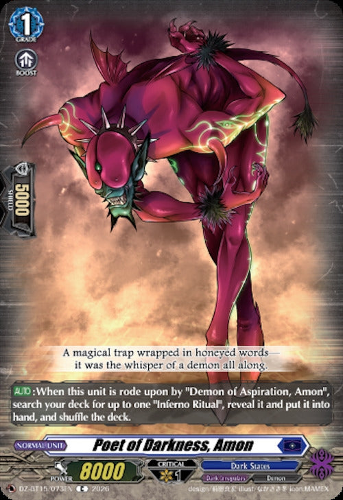 Image for Poet of Darkness, Amon (DZ-BT15/073EN) (DZ-BT15) - Cardfight Vanguard
