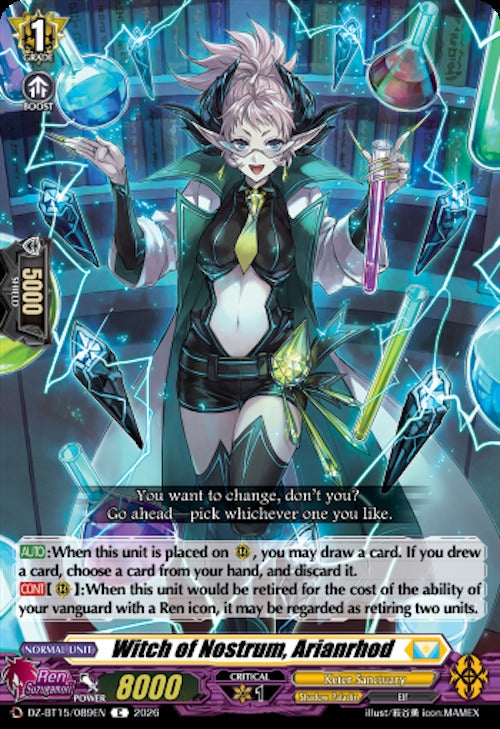 Image for Witch of Nostrum, Arianrhod (DZ-BT15/089EN) (DZ-BT15) - Cardfight Vanguard