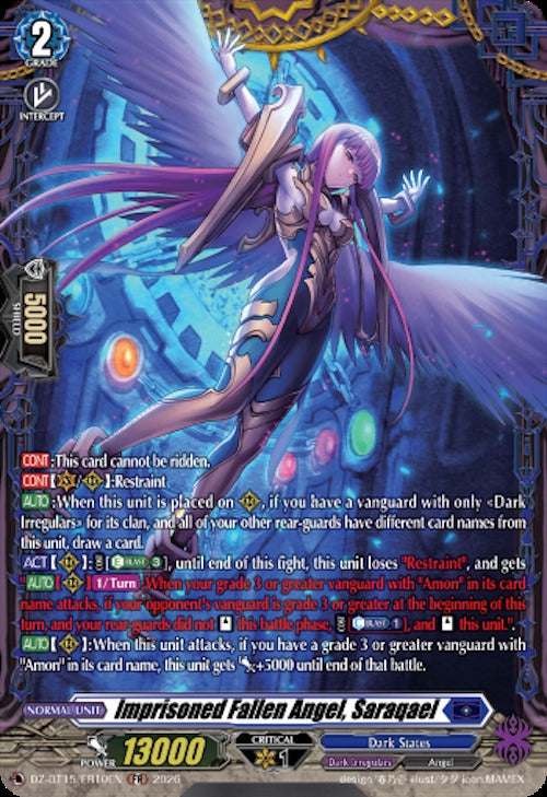Image for Imprisoned Fallen Angel, Saraqael (FR) (DZ-BT15/FR10EN) (DZ-BT15) - Cardfight Vanguard