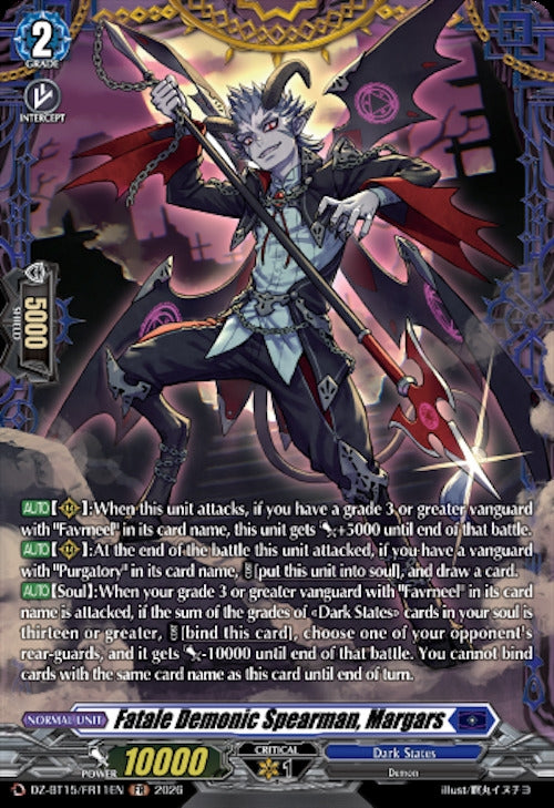 Image for Fatale Demonic Spearman, Margars (FR) (DZ-BT15/FR11EN) (DZ-BT15) - Cardfight Vanguard