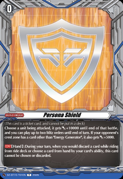Image for Persona Shield (DZ-BT15/T01EN) (DZ-BT15) - Cardfight Vanguard