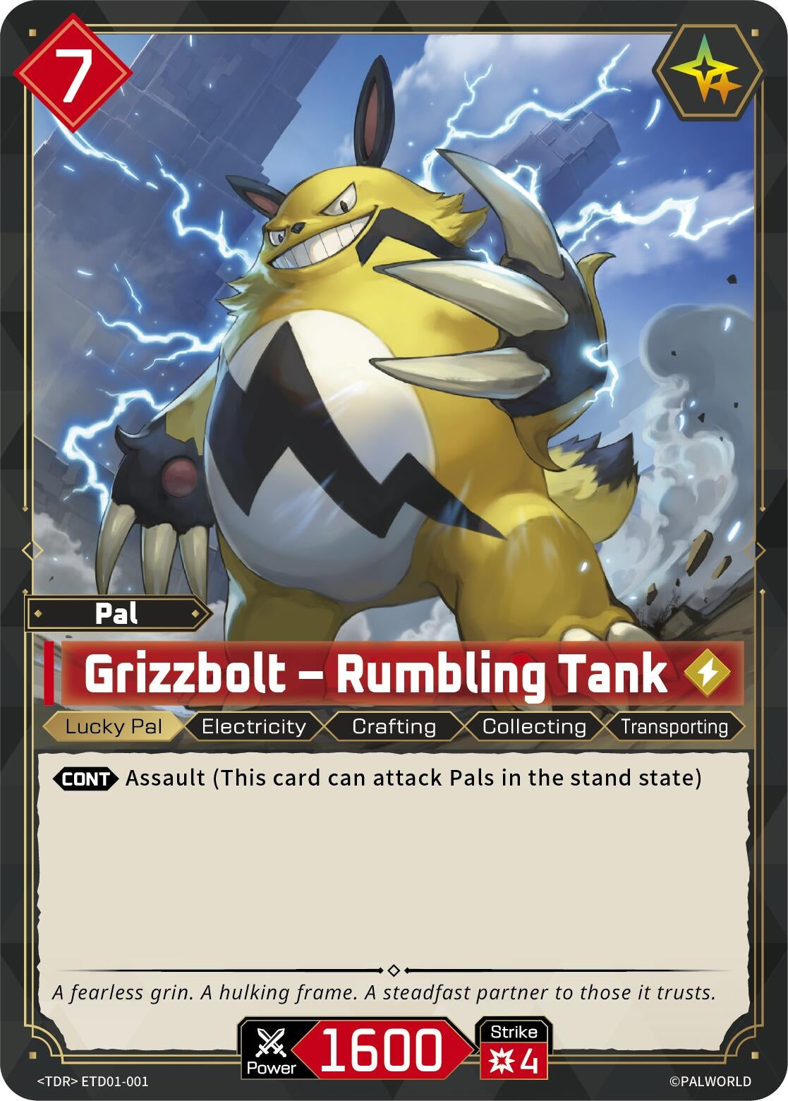 Image for Grizzbolt - Rumbling Tank (ETD01-001) (TD01) - Palworld OFFICIAL CARD GAME