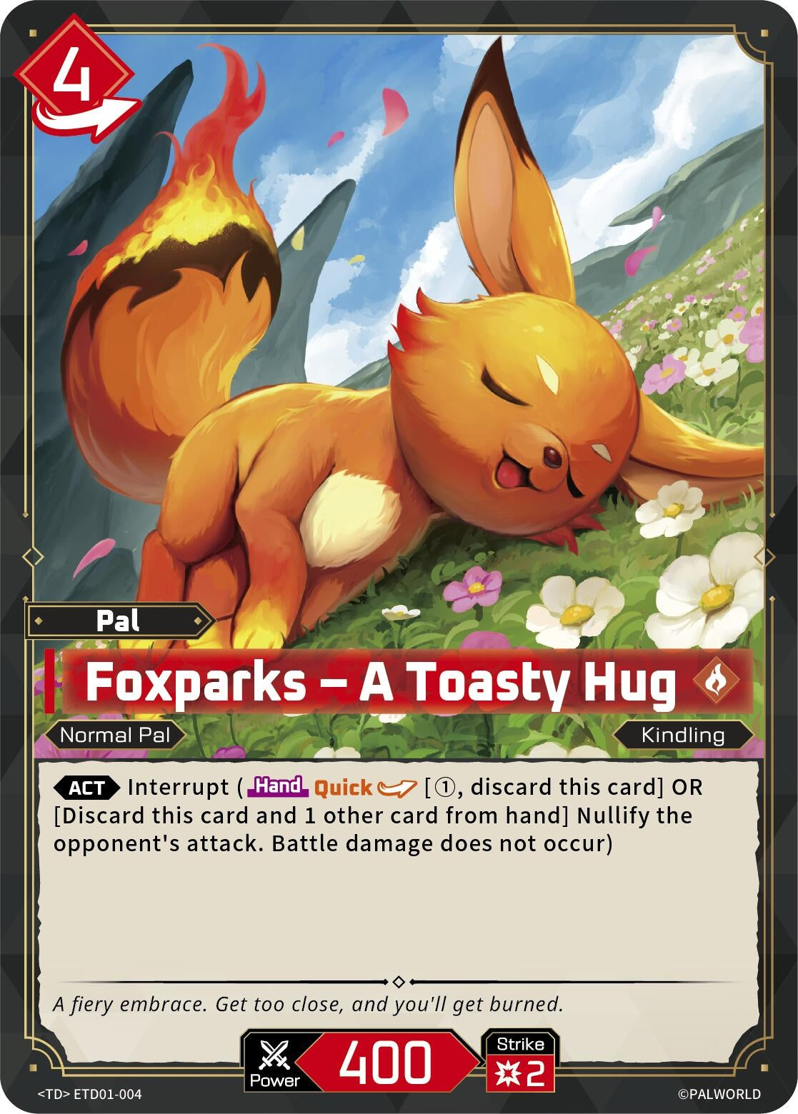 Image for Foxparks - A Toasty Hug (ETD01-004) (TD01) - Palworld OFFICIAL CARD GAME