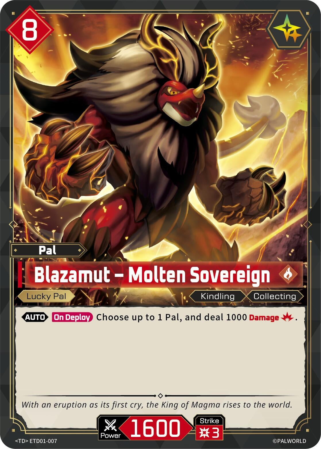 Image for Blazamut - Molten Sovereign (ETD01-007) (TD01) - Palworld OFFICIAL CARD GAME