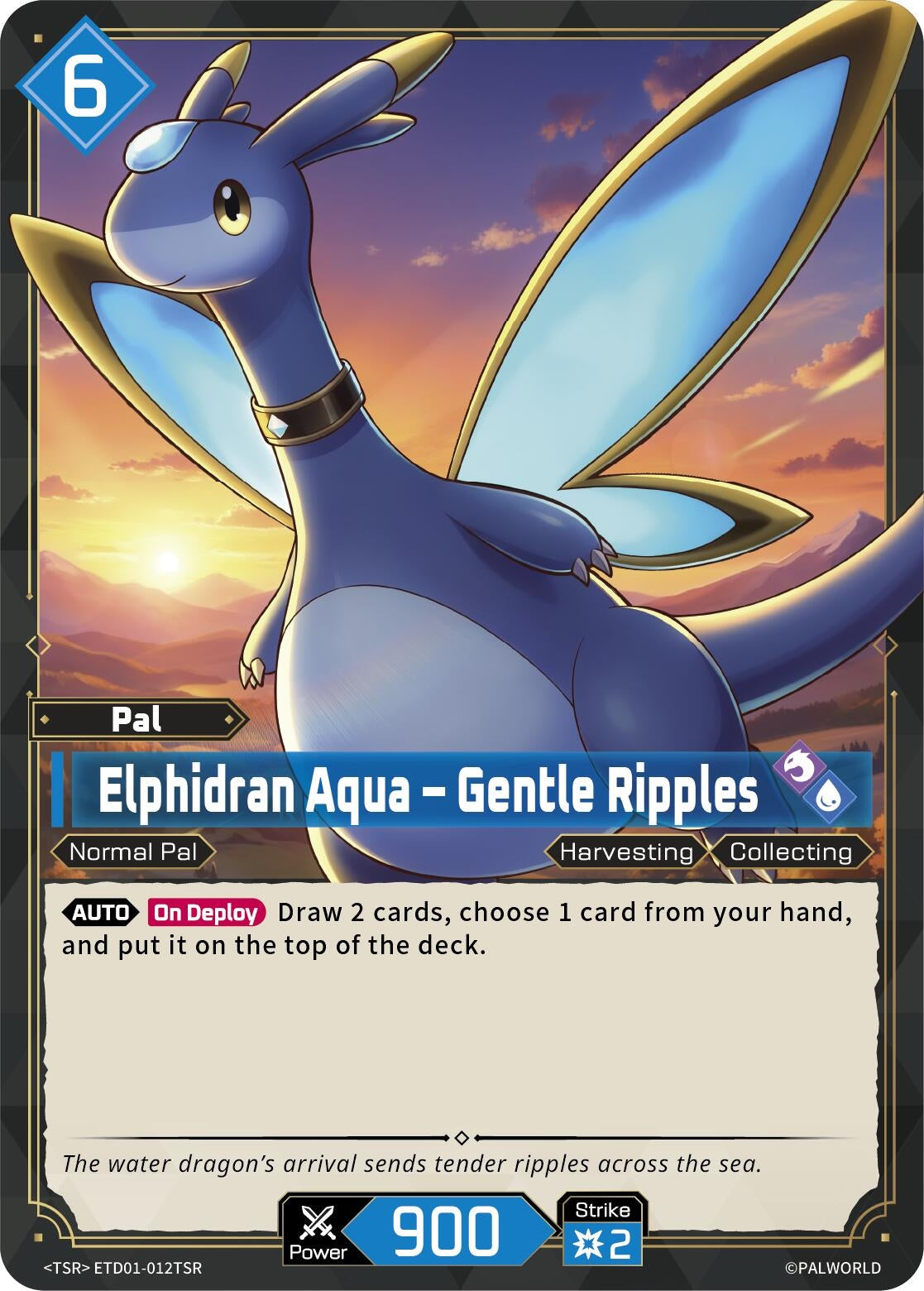 Image for Elphidran Aqua - Gentle Ripples (TSR) (ETD01-012TSR) (TD01) - Palworld OFFICIAL CARD GAME