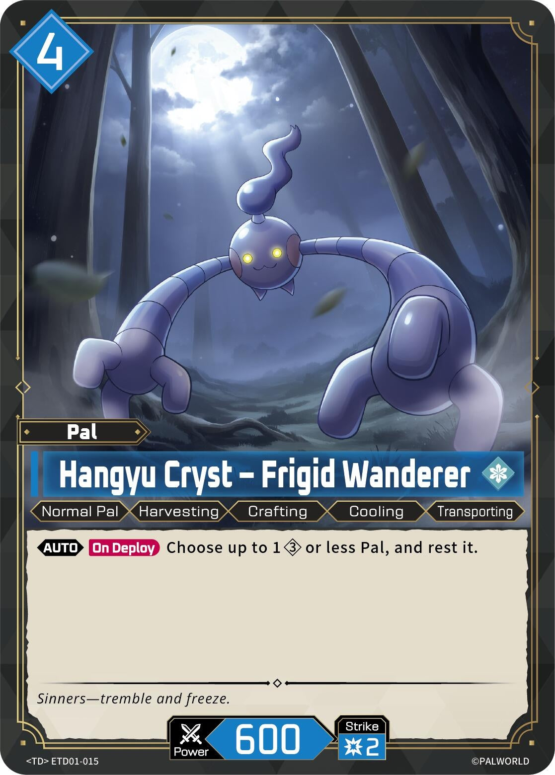 Image for Hangyu Cryst - Frigid Wanderer (ETD01-015) (TD01) - Palworld OFFICIAL CARD GAME