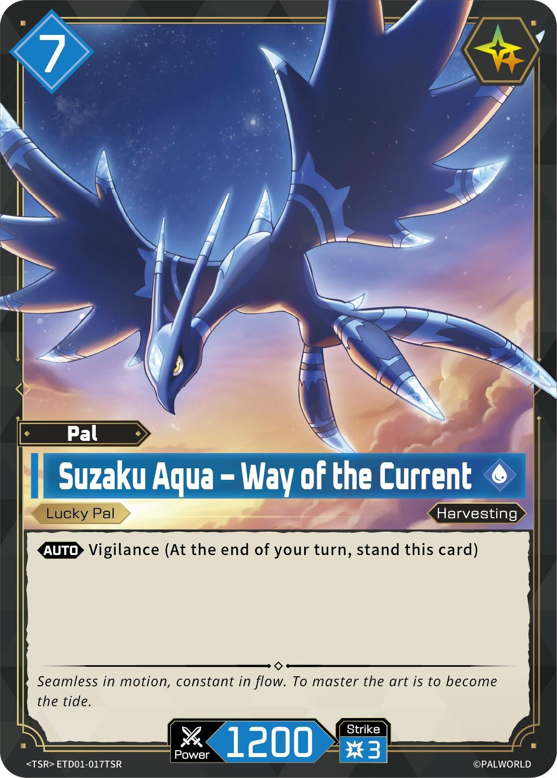 Image for Suzaku Aqua - Way of the Current (TSR) (ETD01-017TSR) (TD01) - Palworld OFFICIAL CARD GAME