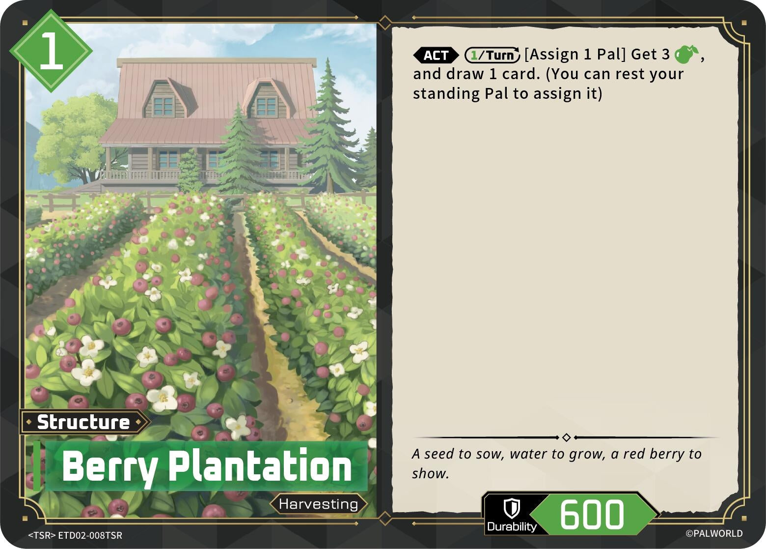 Image for Berry Plantation (TSR) (ETD02-008TSR) (TD02) - Palworld OFFICIAL CARD GAME