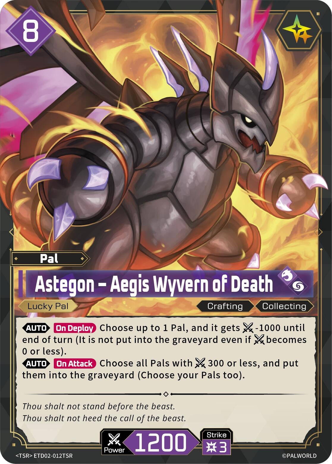 Image for Astegon - Aegis Wyvern of Death (TSR) (ETD02-012TSR) (TD02) - Palworld OFFICIAL CARD GAME