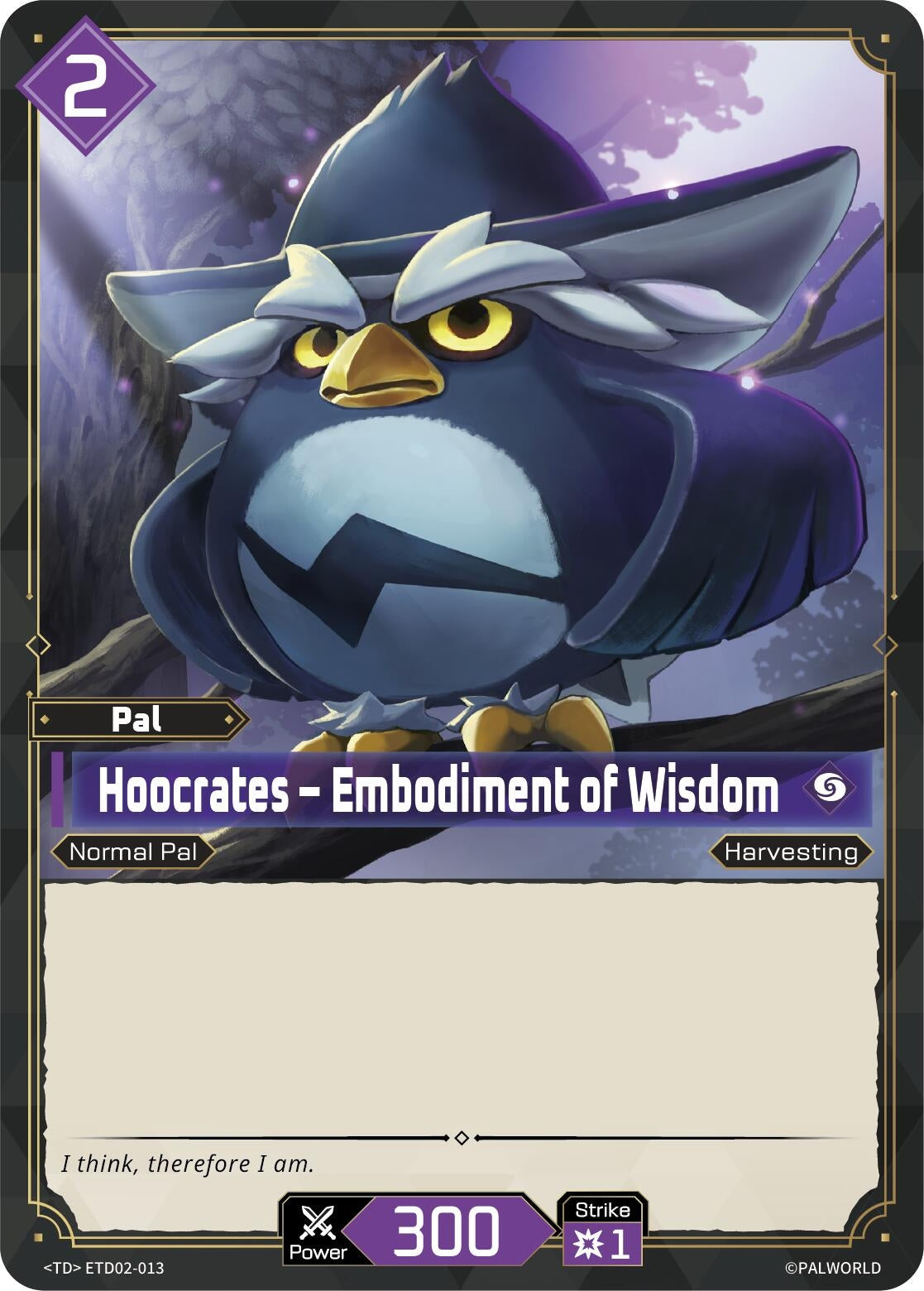 Image for Hoocrates - Embodiment of Wisdom (ETD02-013) (TD02) - Palworld OFFICIAL CARD GAME