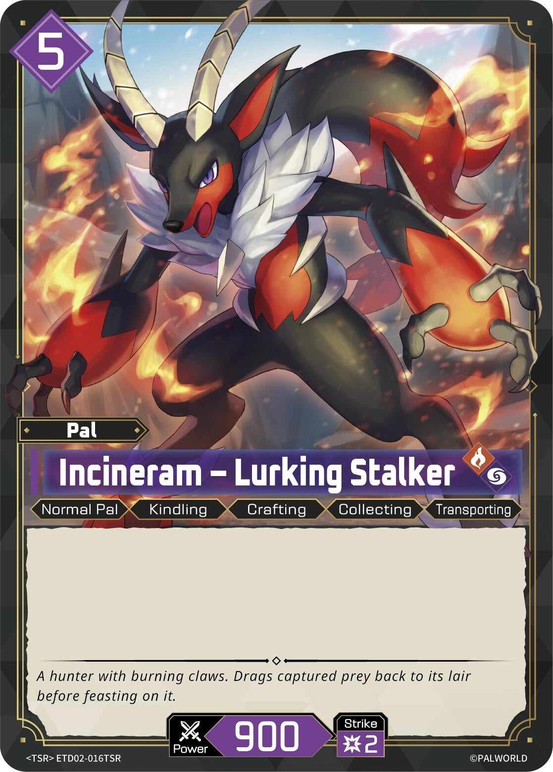 Image for Incineram - Lurking Stalker (TSR) (ETD02-016TSR) (TD02) - Palworld OFFICIAL CARD GAME