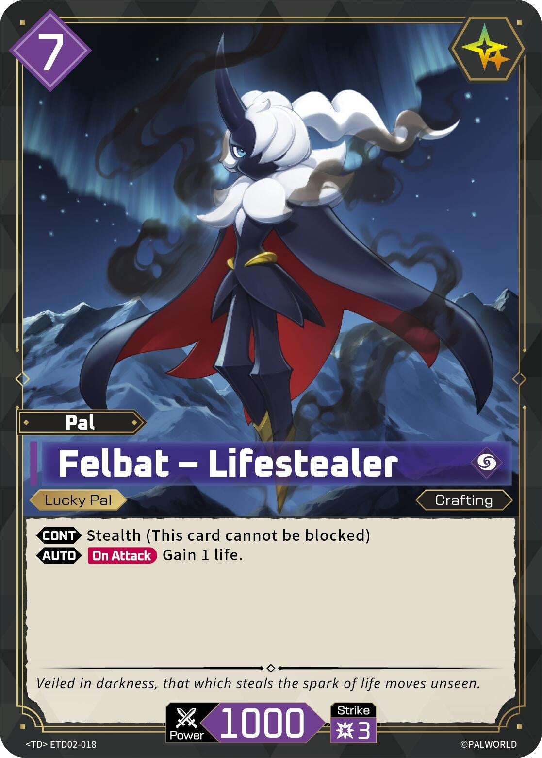 Image for Felbat - Lifestealer (ETD02-018) (TD02) - Palworld OFFICIAL CARD GAME