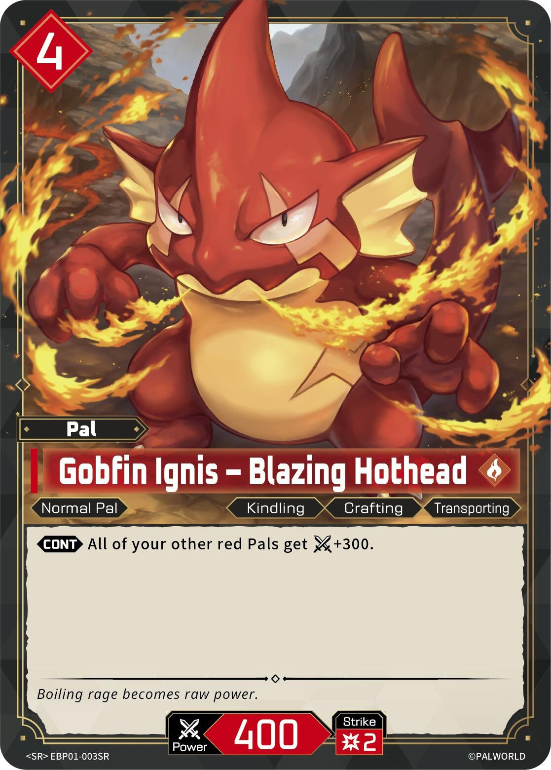 Image for Gobfin Ignis - Blazing Hothead (SR) (EBP01-003SR) (BP01) - Palworld OFFICIAL CARD GAME