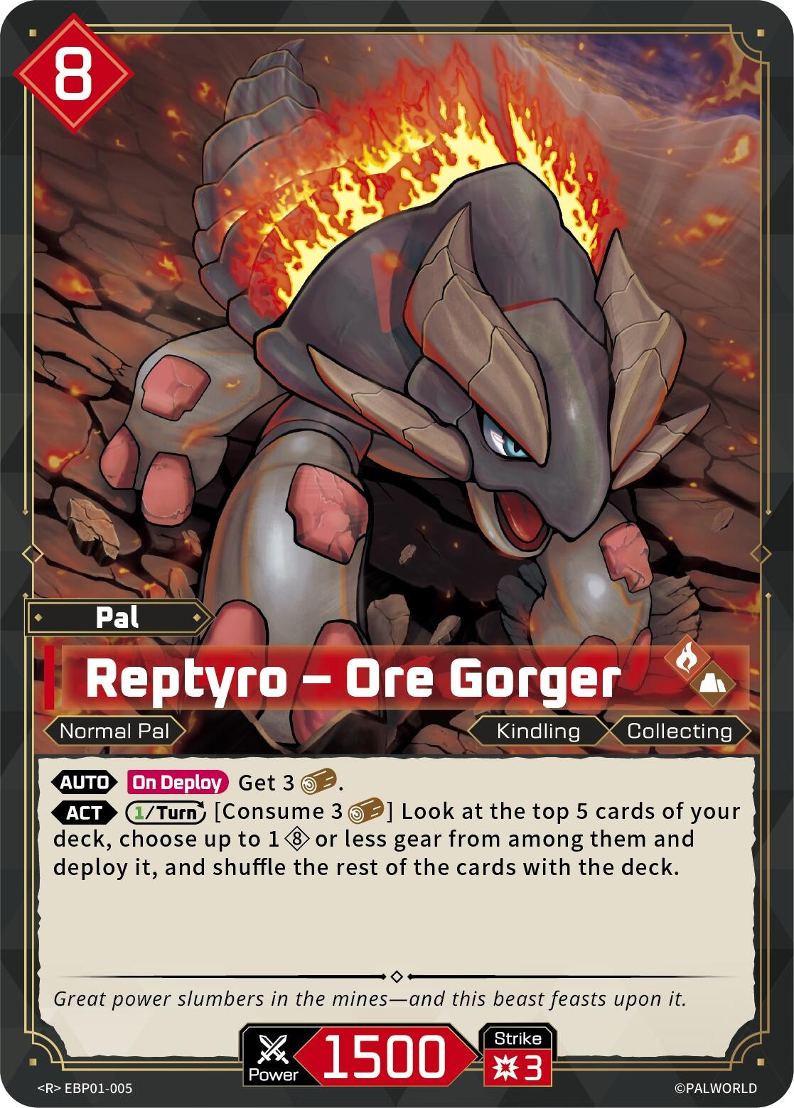 Image for Reptyro - Ore Gorger (EBP01-005) (BP01) - Palworld OFFICIAL CARD GAME