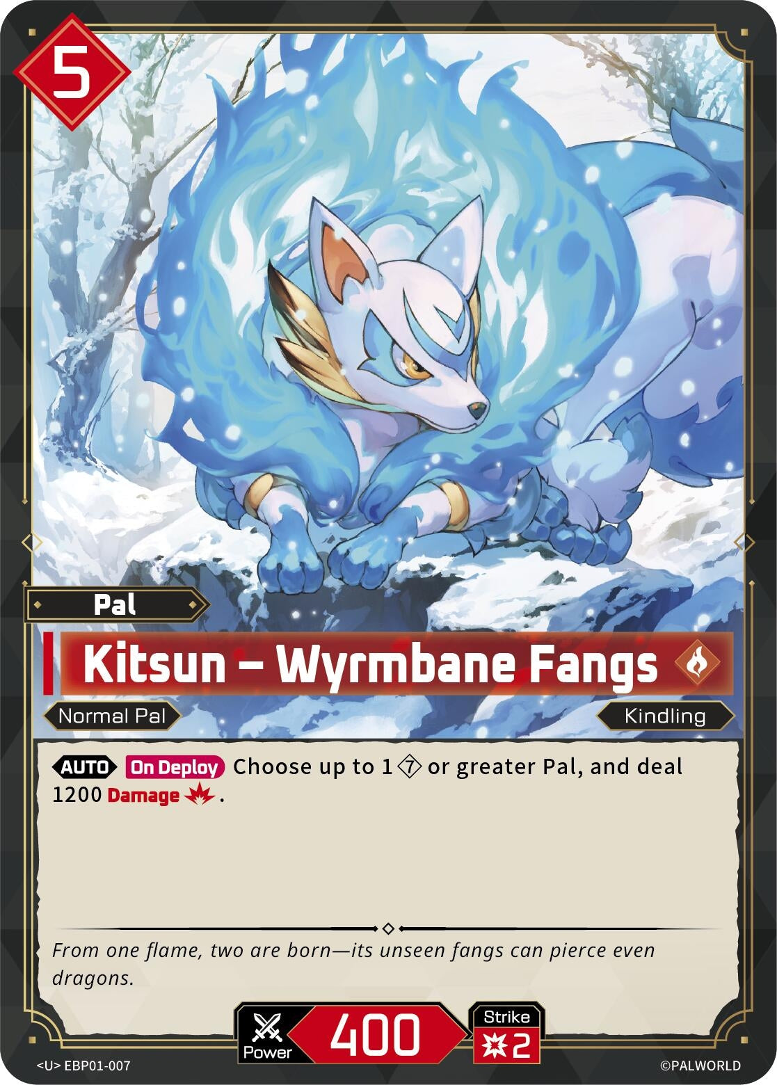 Image for Kitsun - Wyrmbane Fangs (EBP01-007) (BP01) - Palworld OFFICIAL CARD GAME