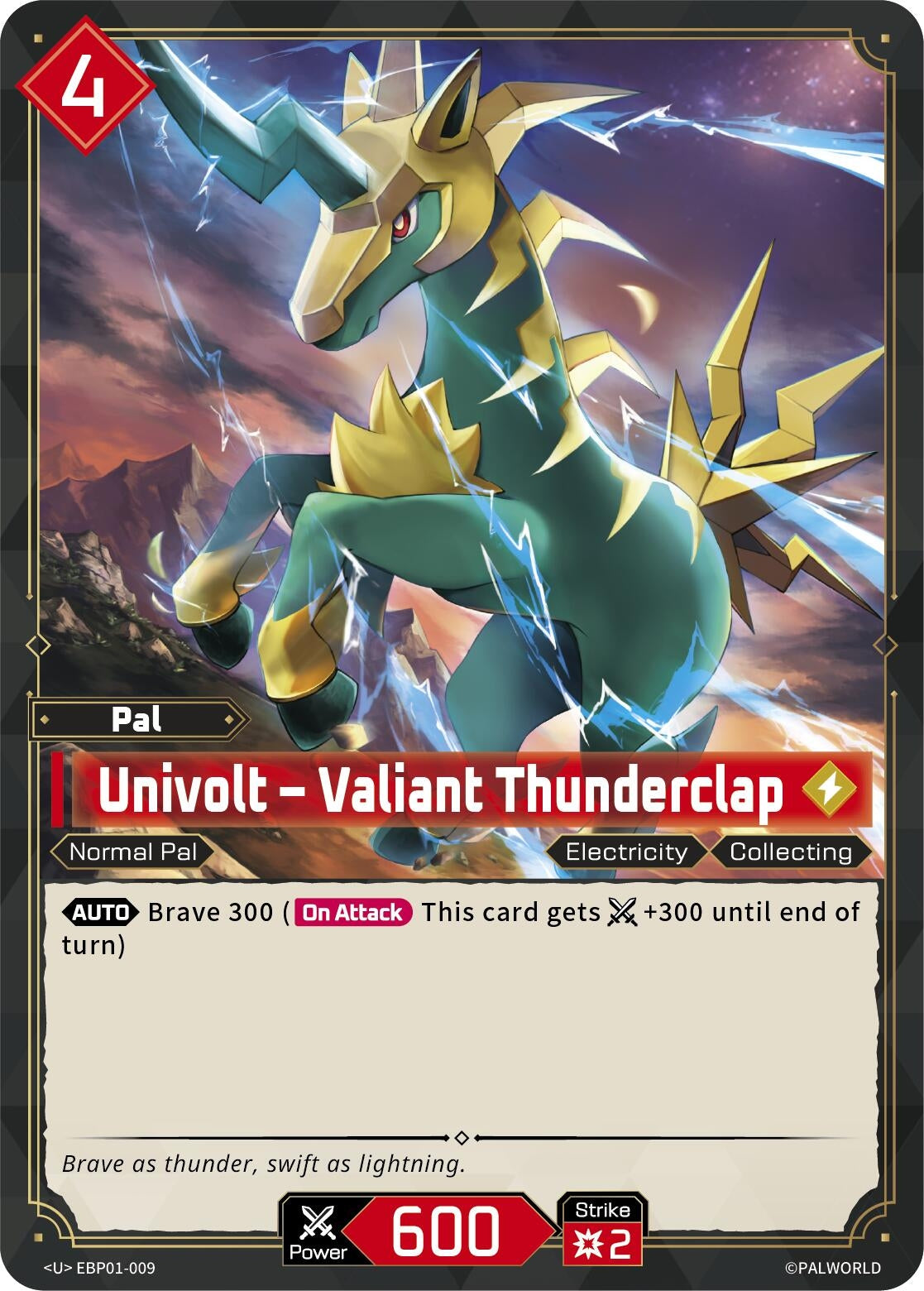 Image for Univolt - Valiant Thunderclap (EBP01-009) (BP01) - Palworld OFFICIAL CARD GAME