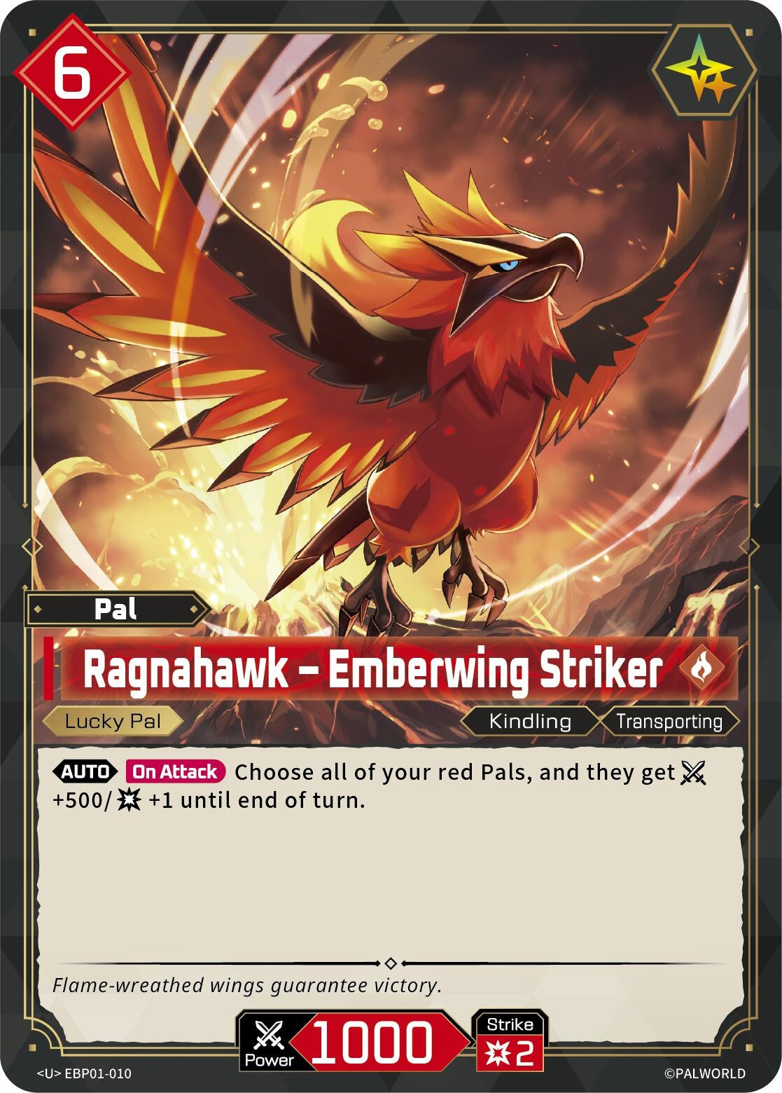 Image for Ragnahawk - Emberwing Striker (EBP01-010) (BP01) - Palworld OFFICIAL CARD GAME