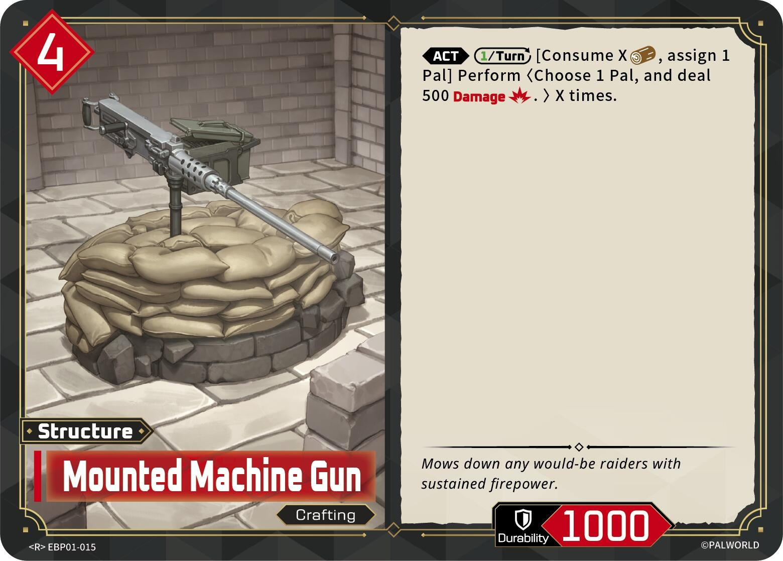 Image for Mounted Machine Gun (EBP01-015) (BP01) - Palworld OFFICIAL CARD GAME
