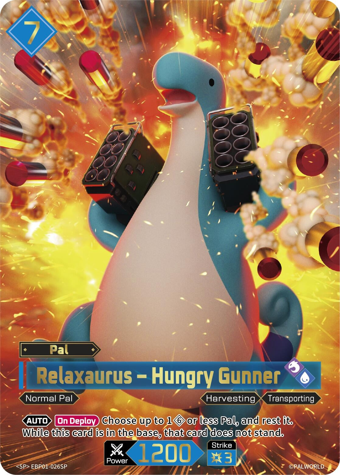 Image for Relaxaurus - Hungry Gunner (SP) (EBP01-026SP) (BP01) - Palworld OFFICIAL CARD GAME