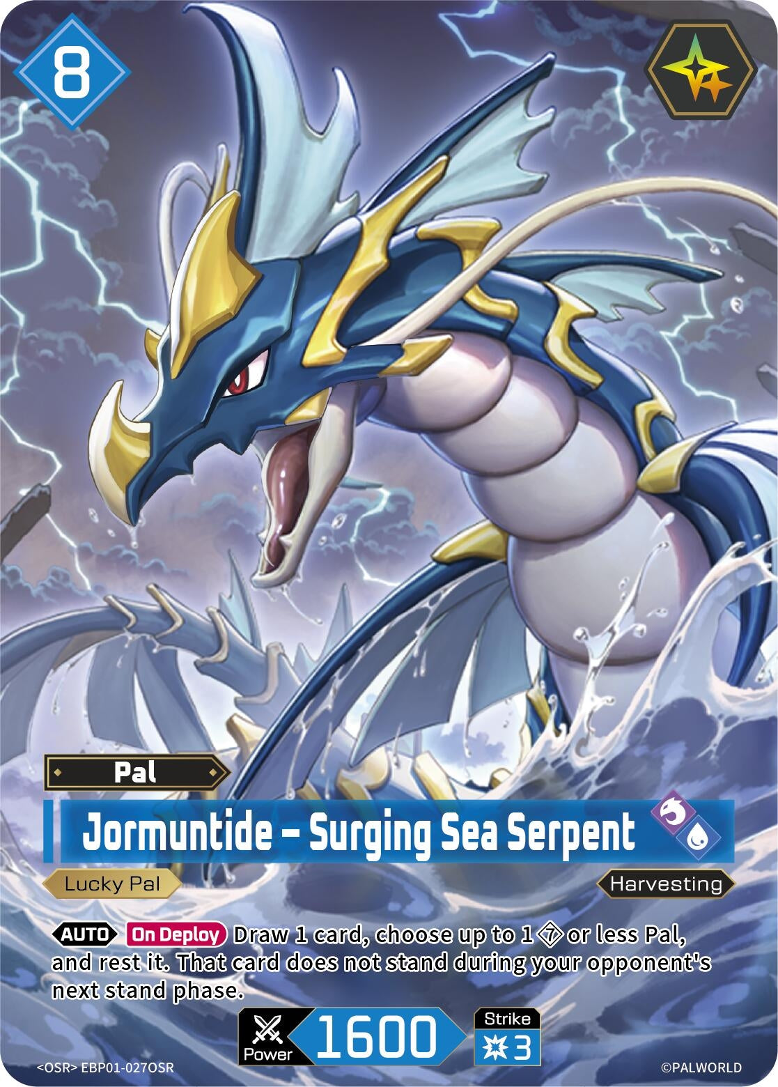 Image for Jormuntide - Surging Sea Serpent (OSR) (EBP01-027OSR) (BP01) - Palworld OFFICIAL CARD GAME