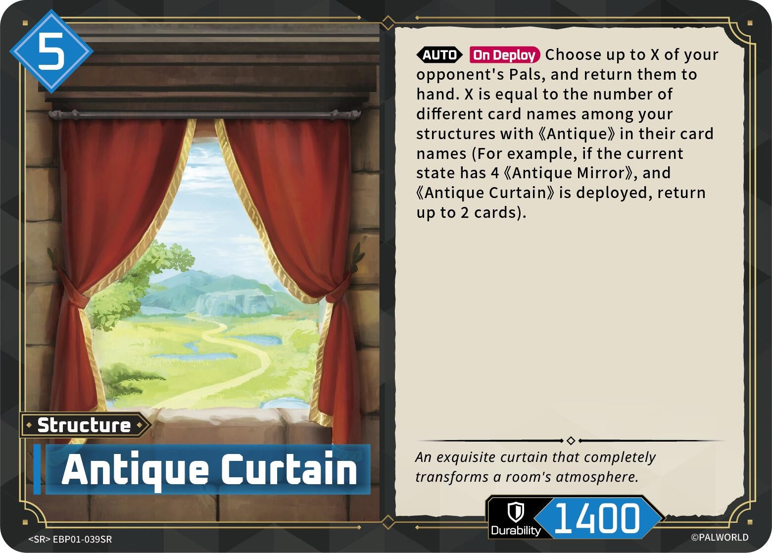 Image for Antique Curtain (SR) (EBP01-039SR) (BP01) - Palworld OFFICIAL CARD GAME