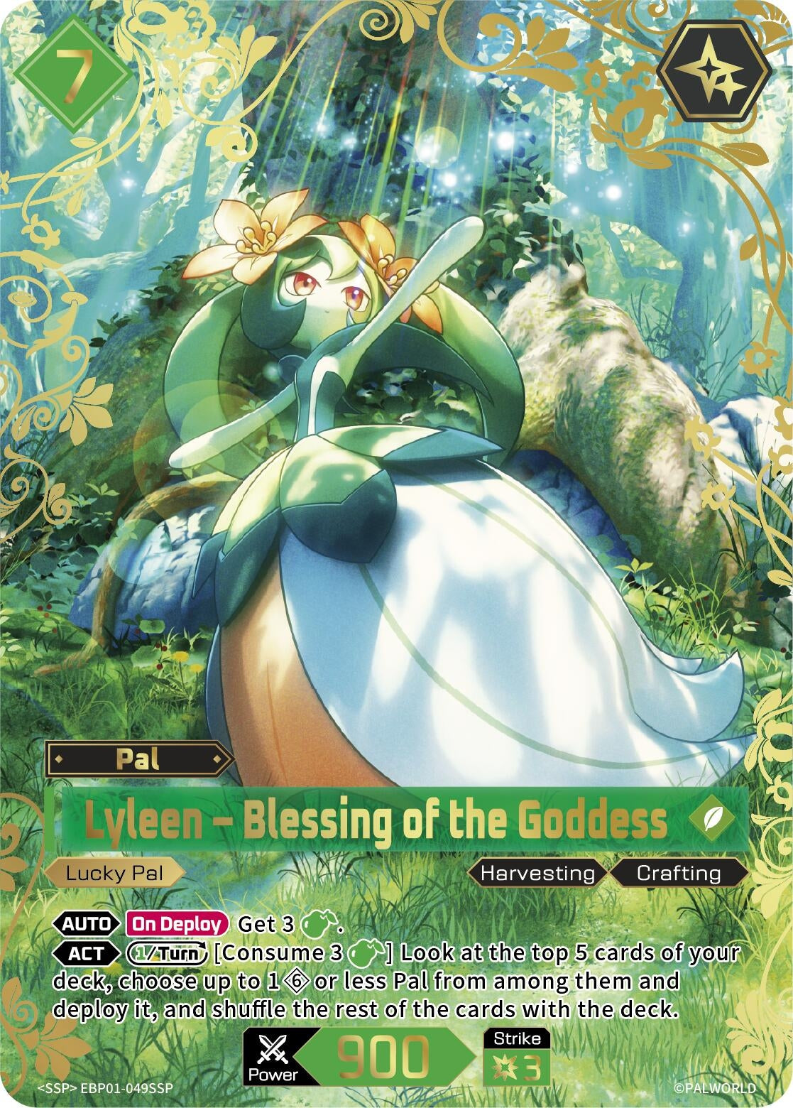 Image for Lyleen - Blessing of the Goddess (SSP) (EBP01-049SSP) (BP01) - Palworld OFFICIAL CARD GAME