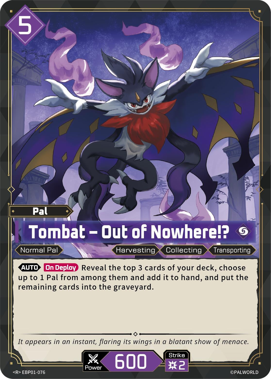 Image for Tombat - Out of Nowhere!? (EBP01-076) (BP01) - Palworld OFFICIAL CARD GAME