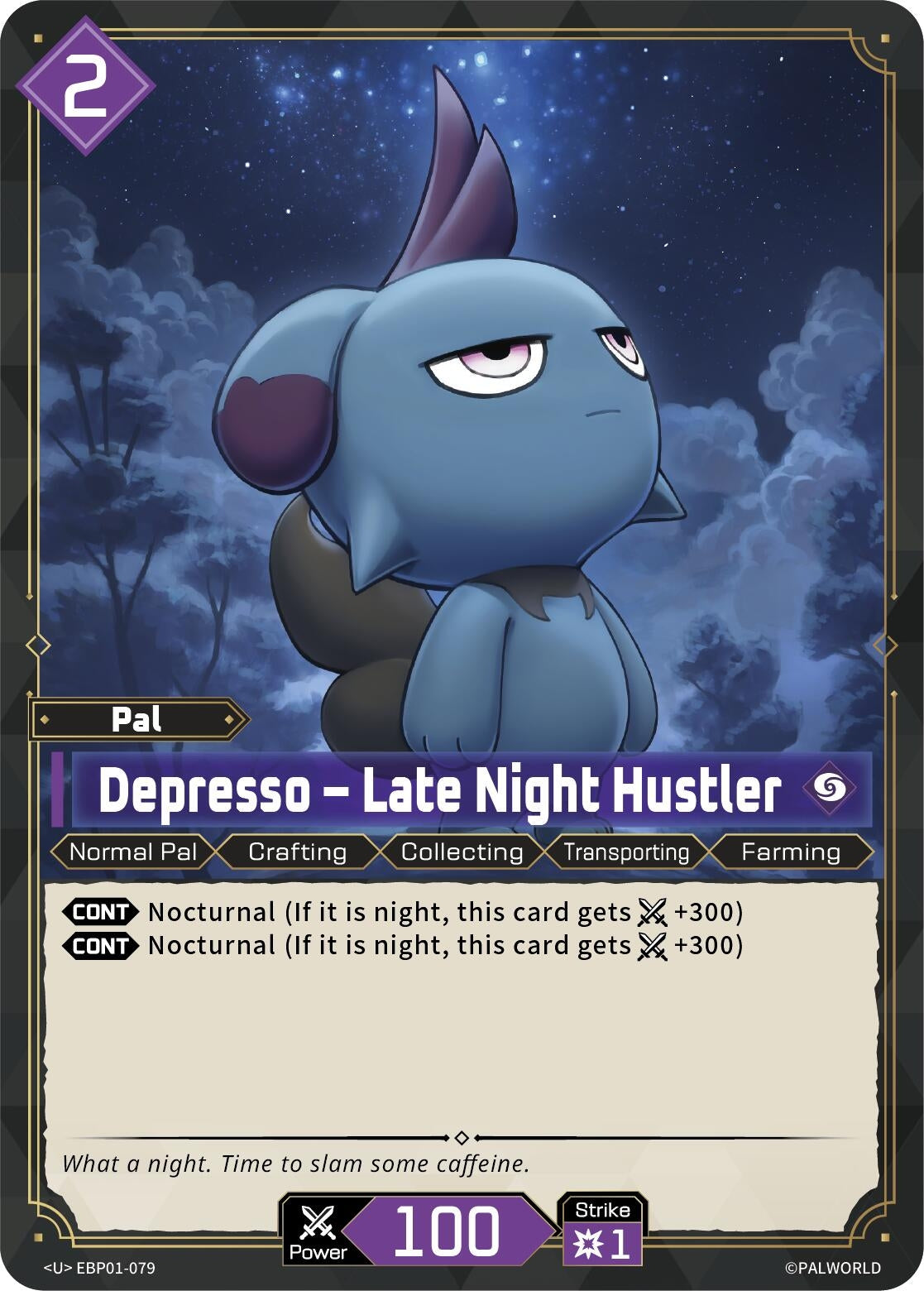 Image for Depresso - Late Night Hustler (EBP01-079) (BP01) - Palworld OFFICIAL CARD GAME