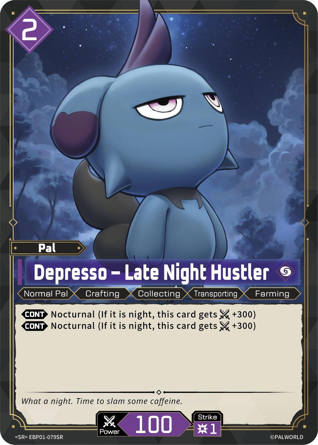 Image for Depresso - Late Night Hustler (SR) (EBP01-079SR) (BP01) - Palworld OFFICIAL CARD GAME