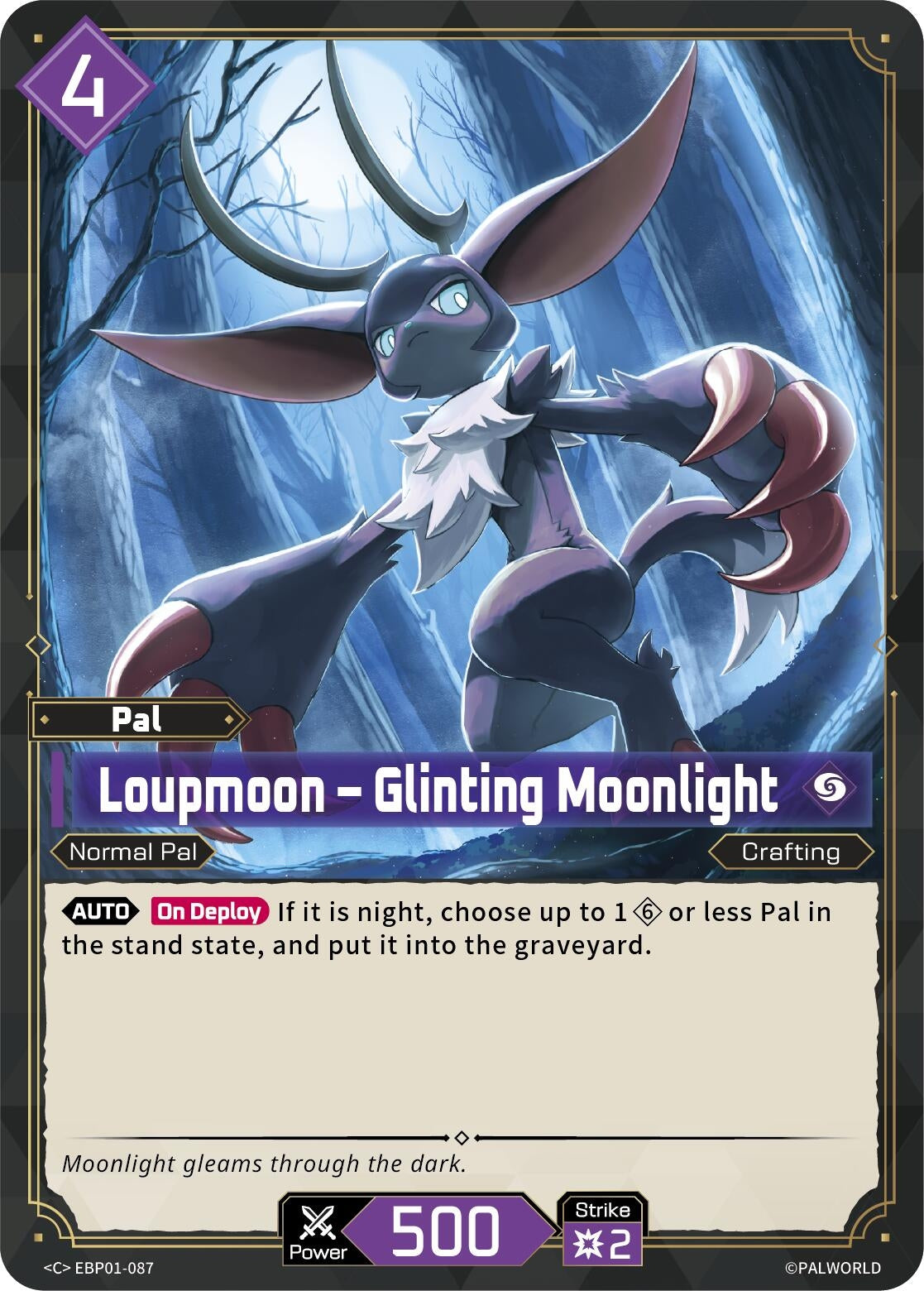 Image for Loupmoon - Glinting Moonlight (EBP01-087) (BP01) - Palworld OFFICIAL CARD GAME