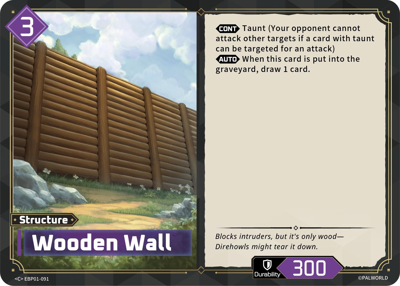 Image for Wooden Wall (EBP01-091) (BP01) - Palworld OFFICIAL CARD GAME