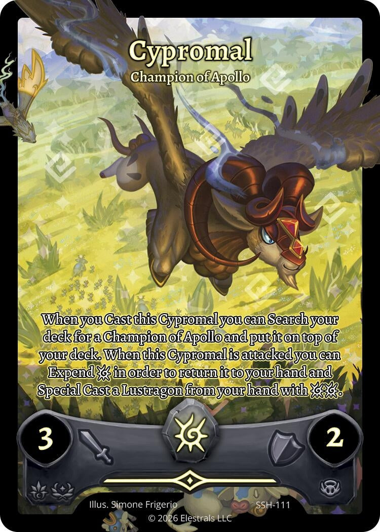 Image for Cypromal - Champion of Apollo (Full Art) (SSH-111) (SSHSD) - Elestrals